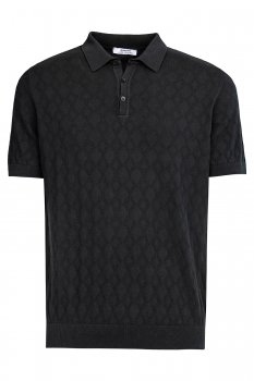 Tricou polo slim negru uni