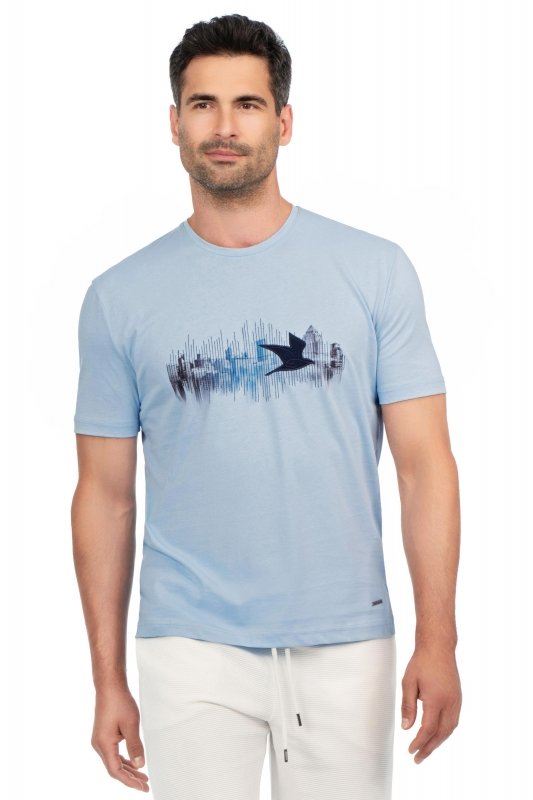 Light blue geometric t-shirt