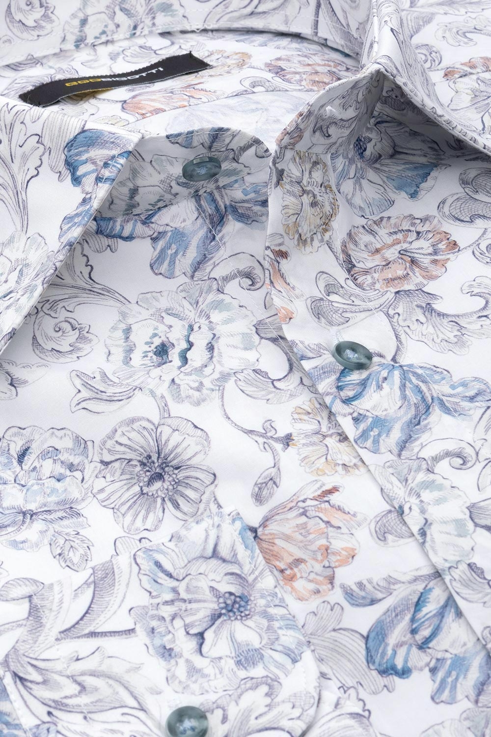 Camasa slim alba print floral 1