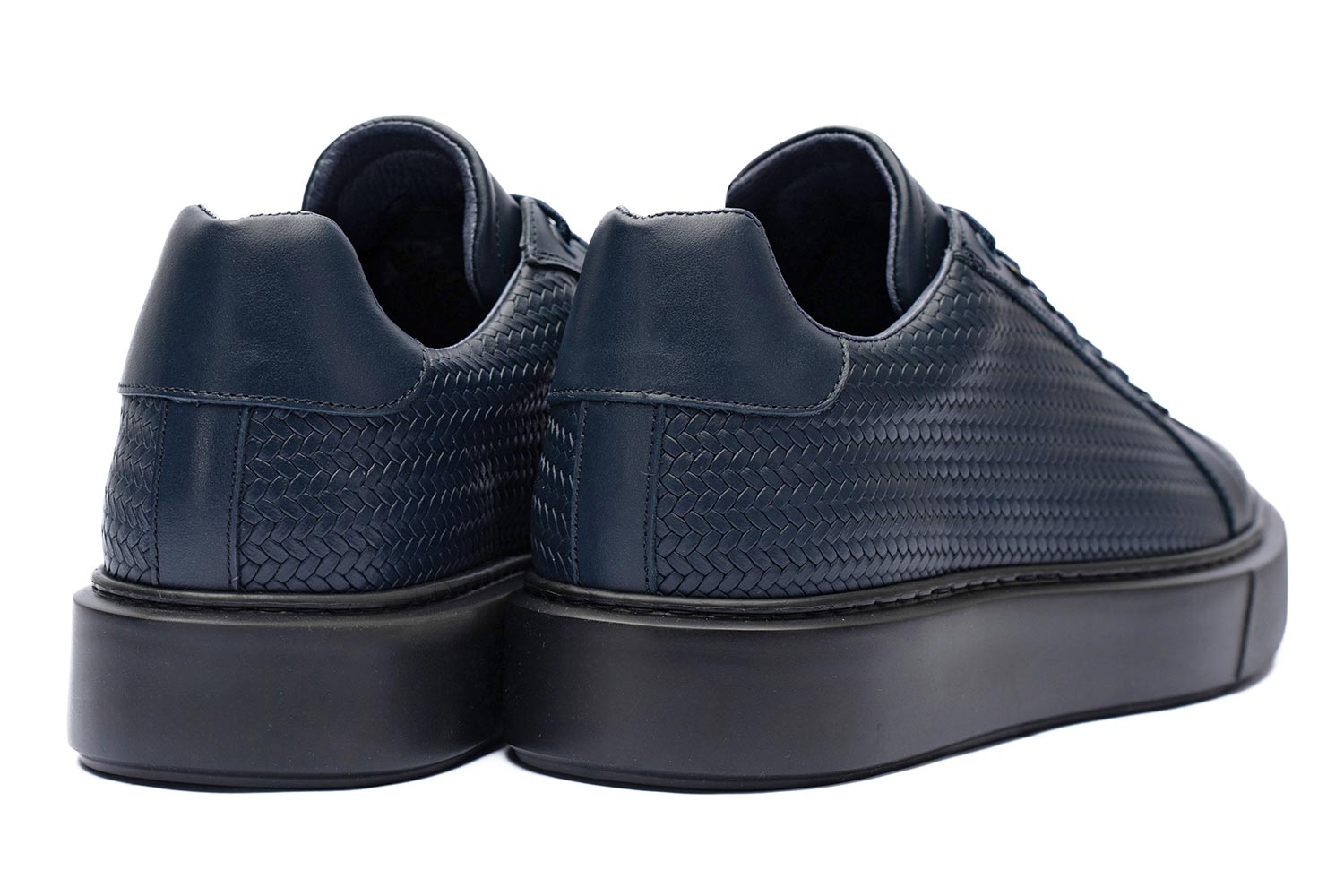Navy genuine leather shoes 2