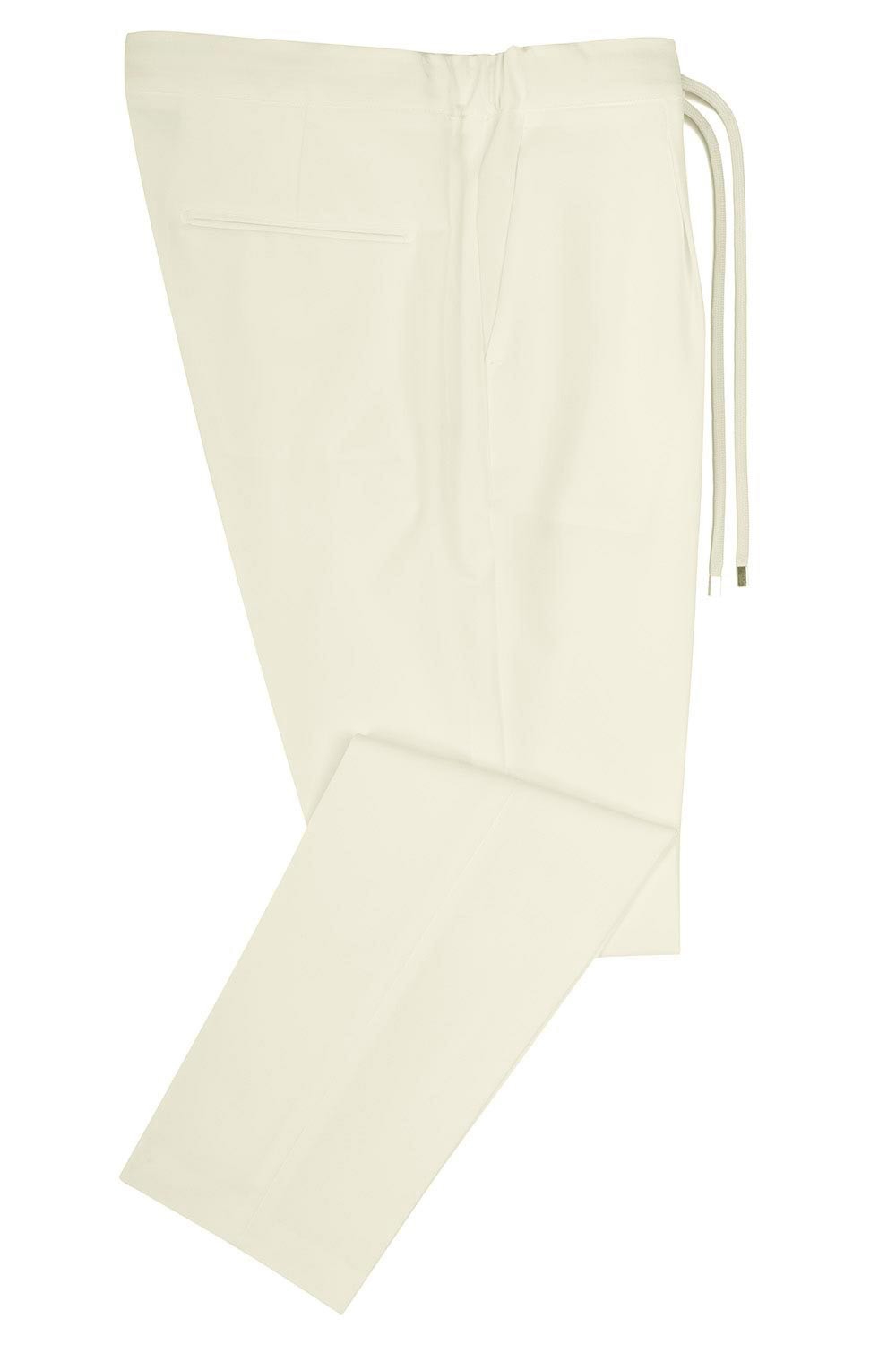 Pantaloni slim albi uni 1