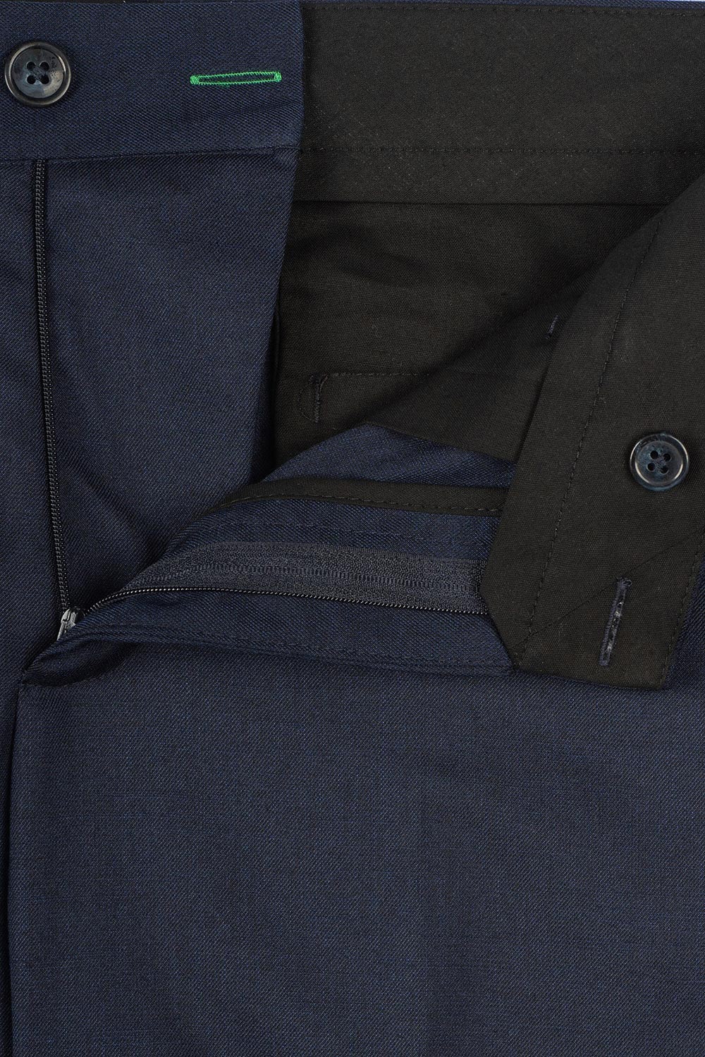 Slim body navy plain trousers 2
