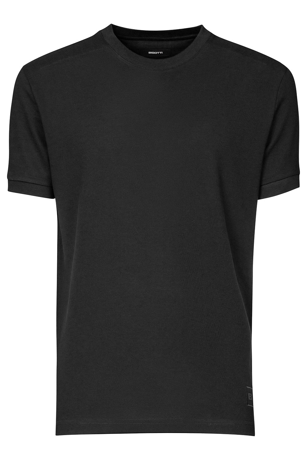 Tricou slim negru guler rotund 0