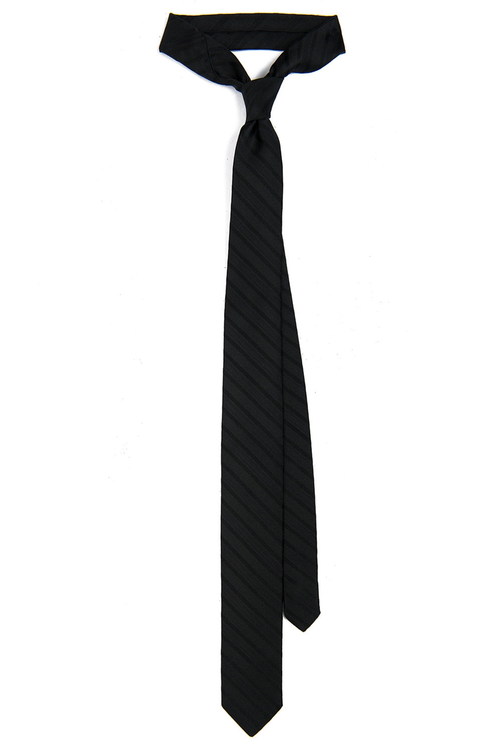 Cravata 100% matase tesuta negru uni 0