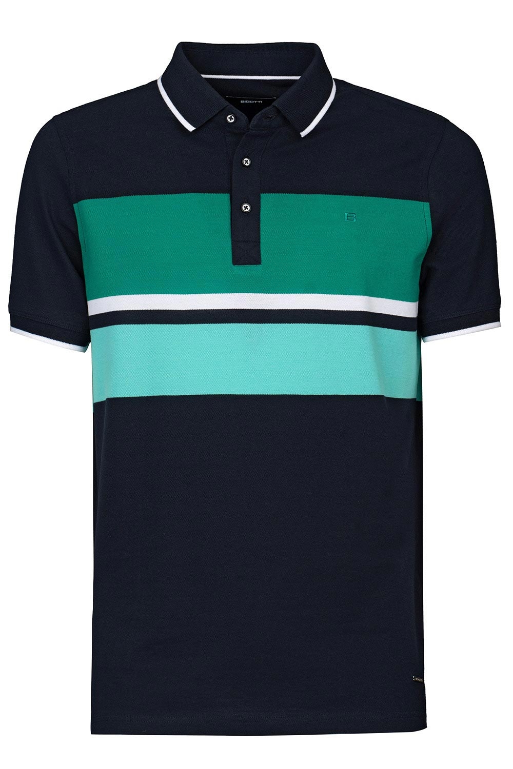Tricou polo regular bleumarin cu dungi 1