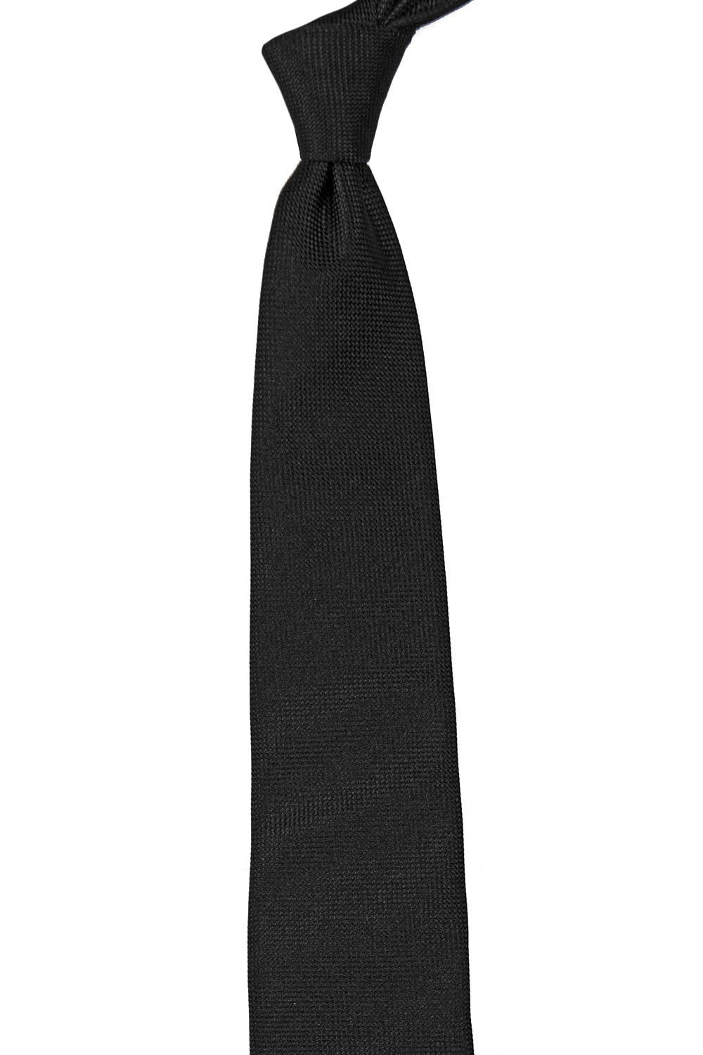 Cravata matase tesuta neagra uni 1