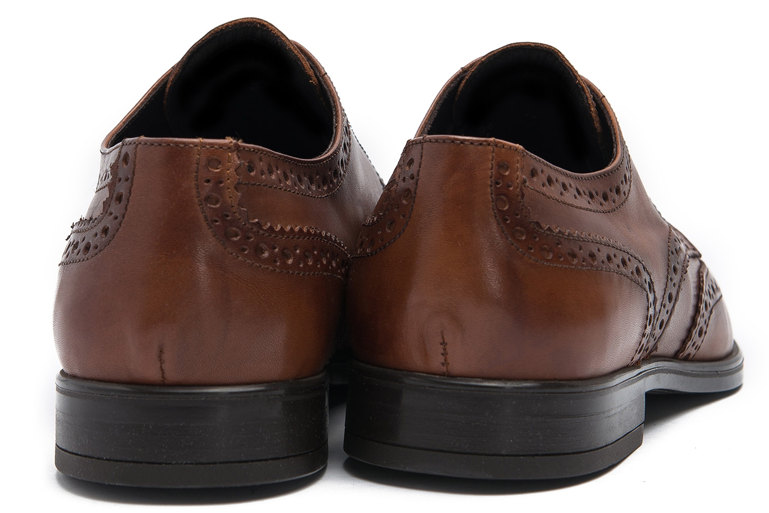 Brown genuine leather shoes 2