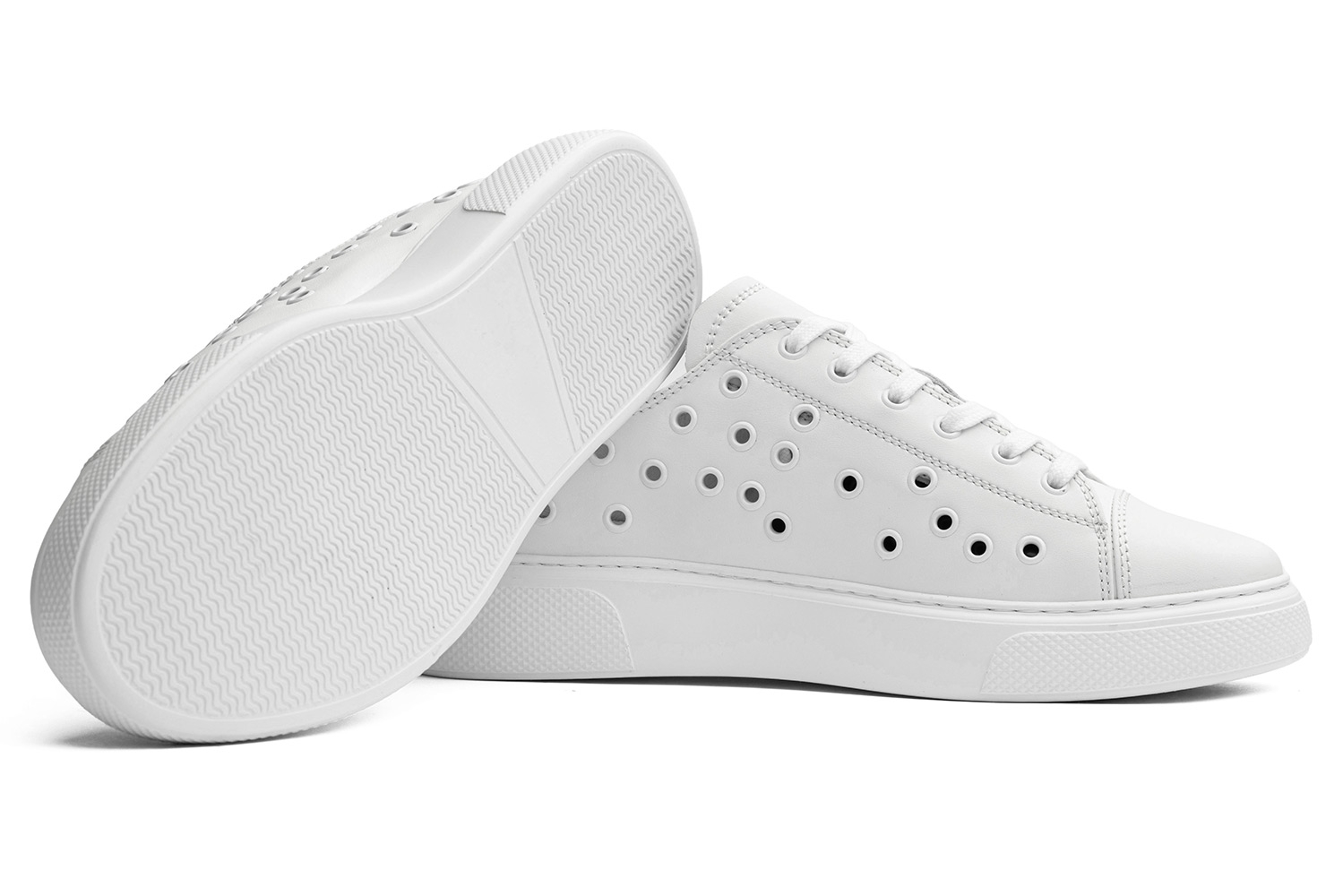 Sneakers albi piele naturala 1