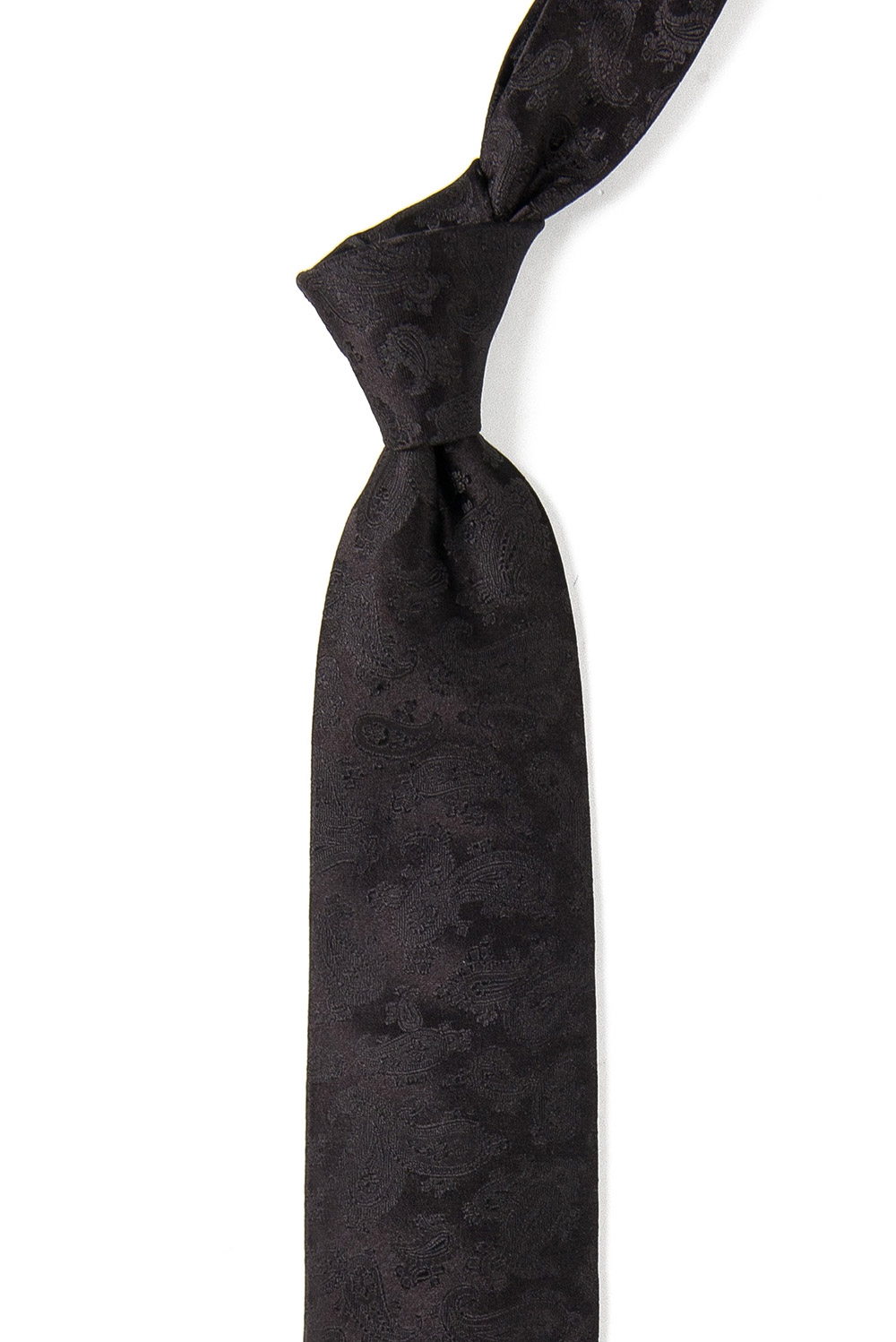 Cravata matase tesuta neagra print floral 1