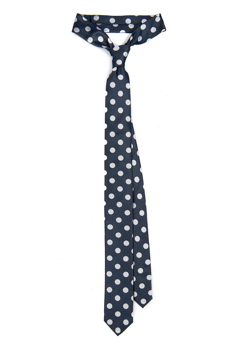 Cravata matase tesuta bleumarin buline 0
