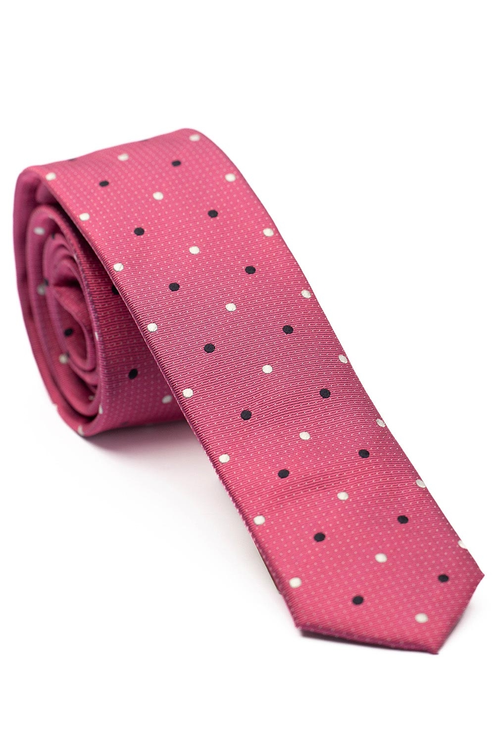 Cravata matase tesuta roz print geometric 0