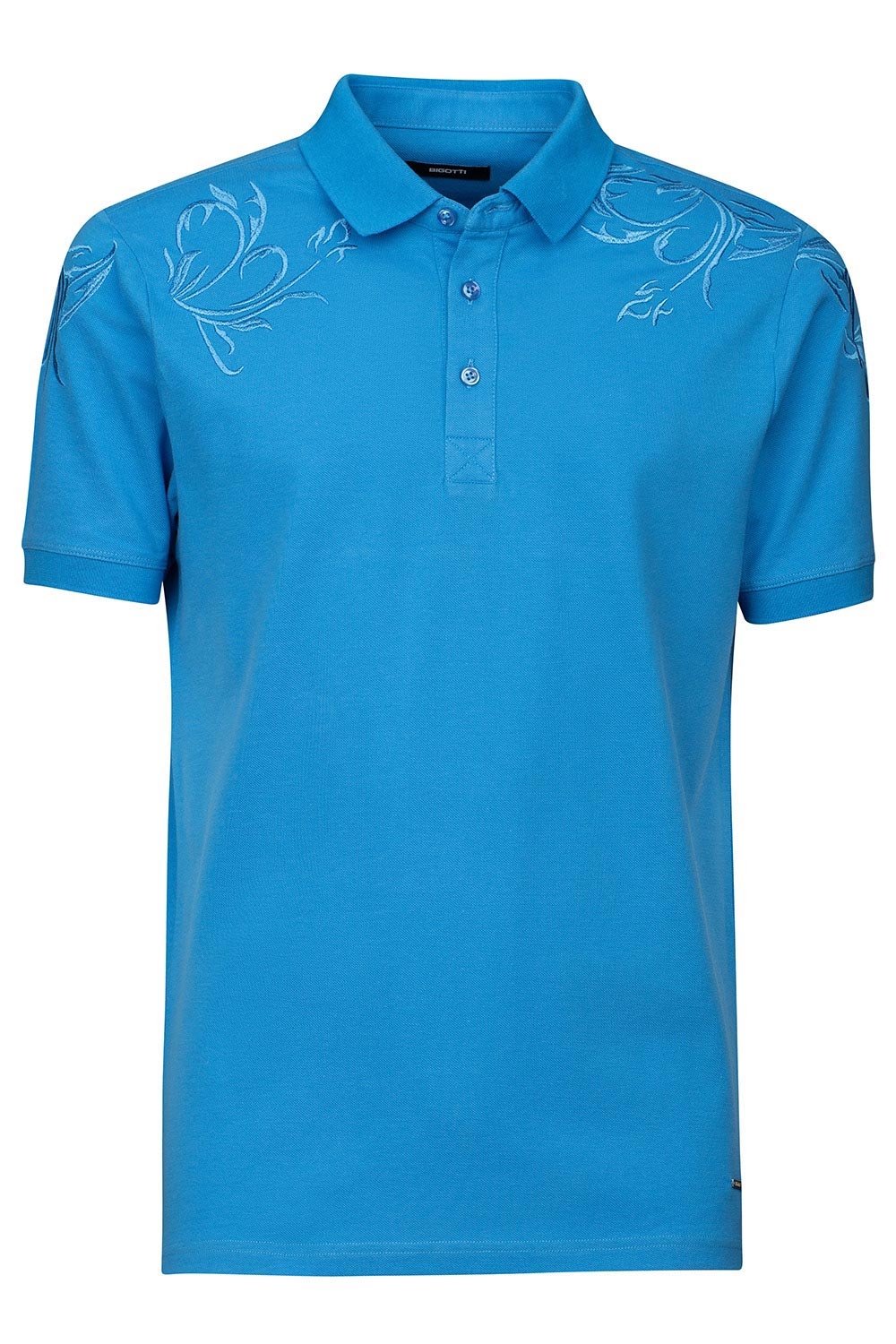 Tricou polo slim albastru uni 1