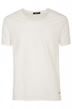 Tricou slim alb guler rotund
