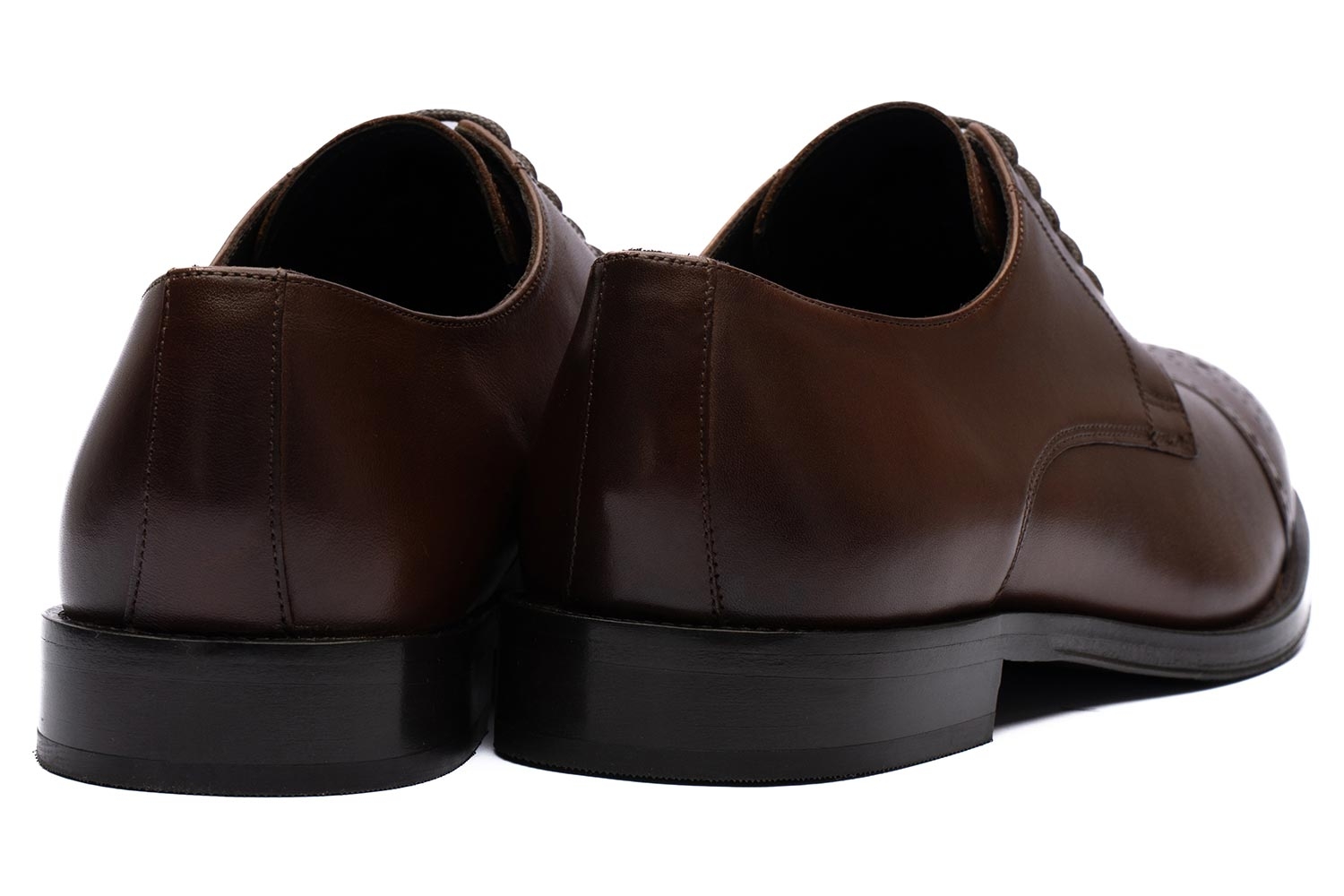 Brown genuine leather shoes 2