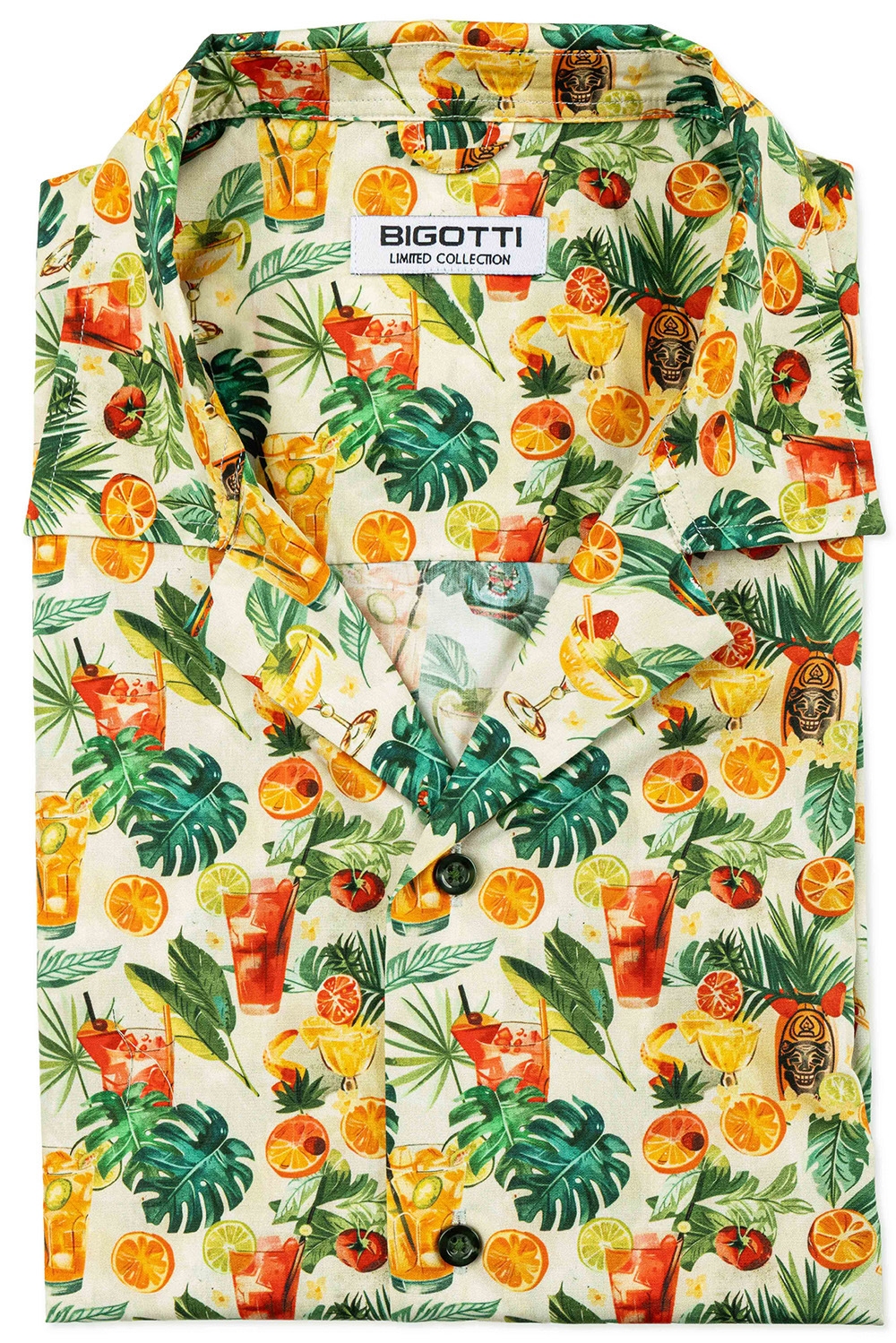 Camasa maneca scurta hawaii verde print 0