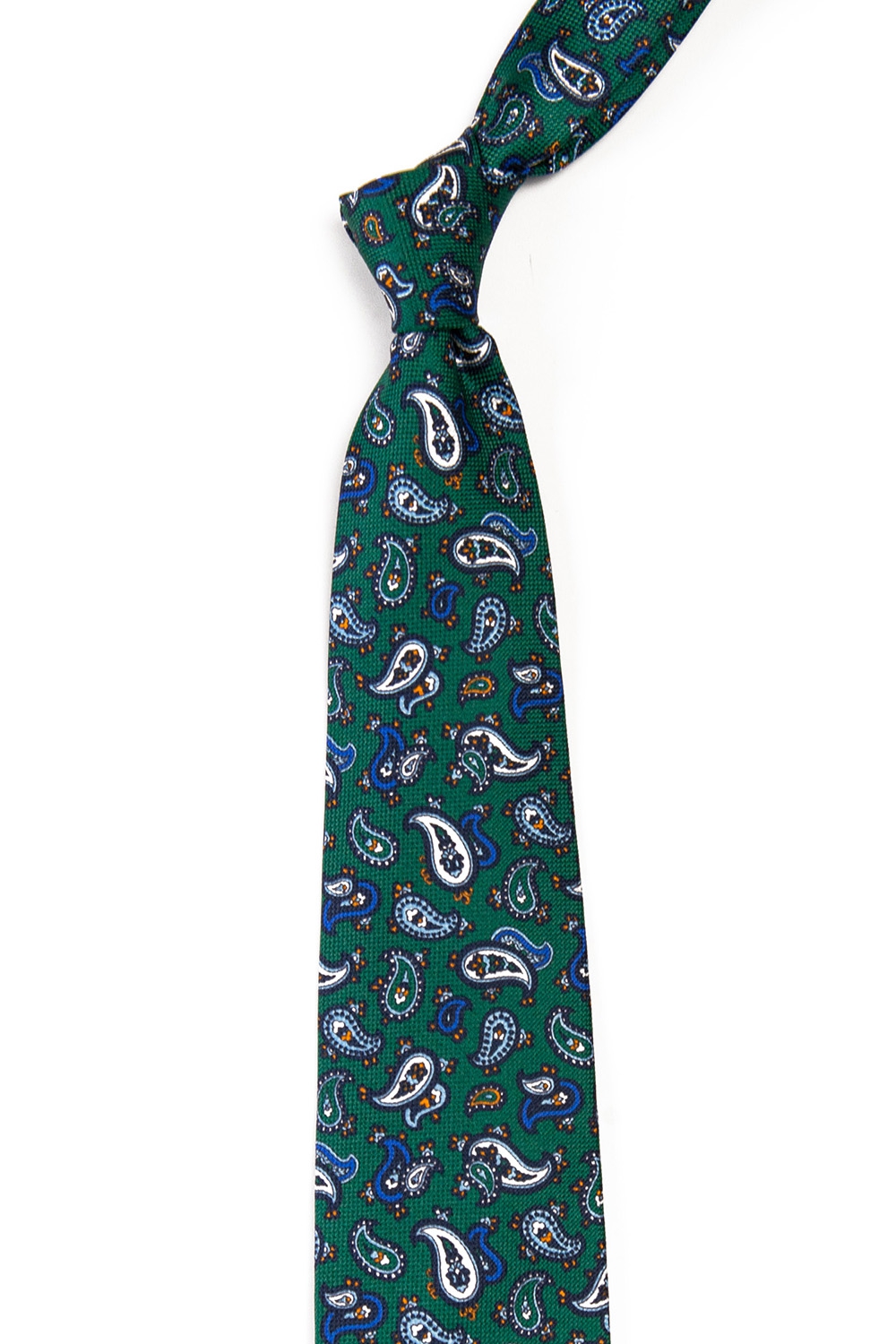 Cravata Matase tesuta Verde print Floral 1