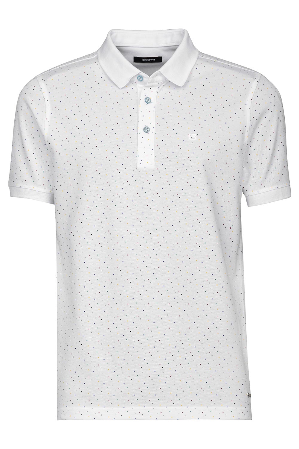 Tricou polo regular alb print geometric 0