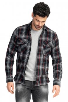 Camasa slim neagra in carouri