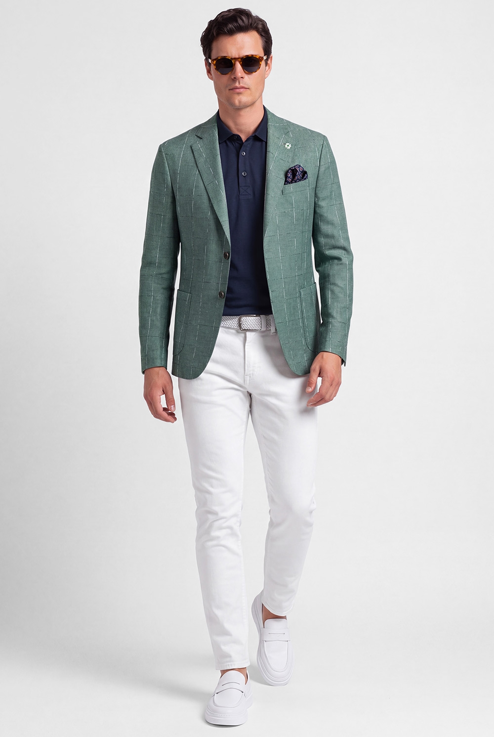 Slim body green carouri blazer 4
