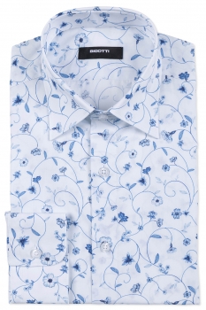 Camasa slim alba print floral