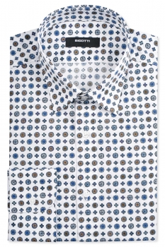 Slim body white geometric shirt