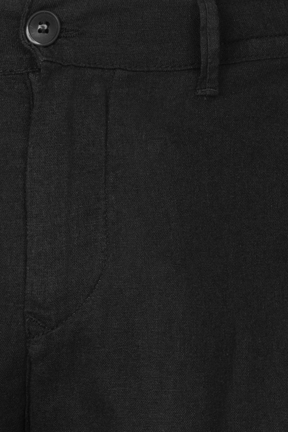 Pantaloni scurti din in slim negri uni 1