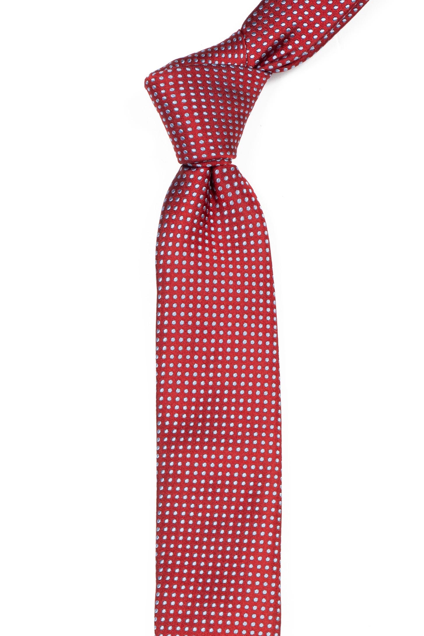 Cravata matase tesuta rosie print geometric 1