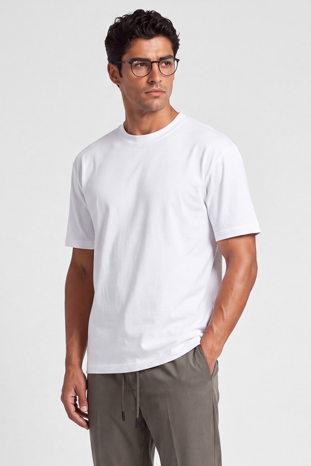Tricou oversize alb uni 0