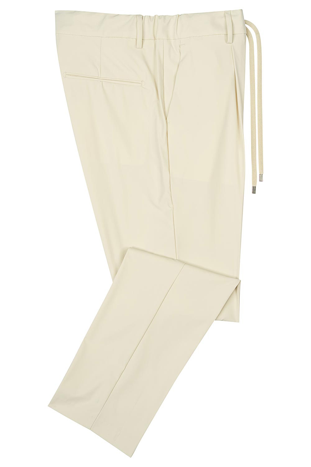 Pantaloni slim albi uni 1