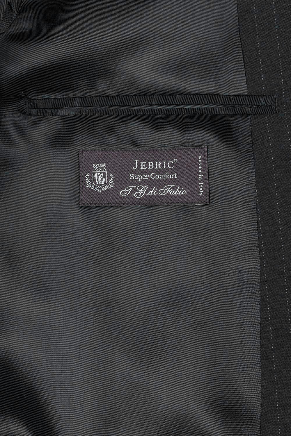 Costum slim monti negru in dungi 1