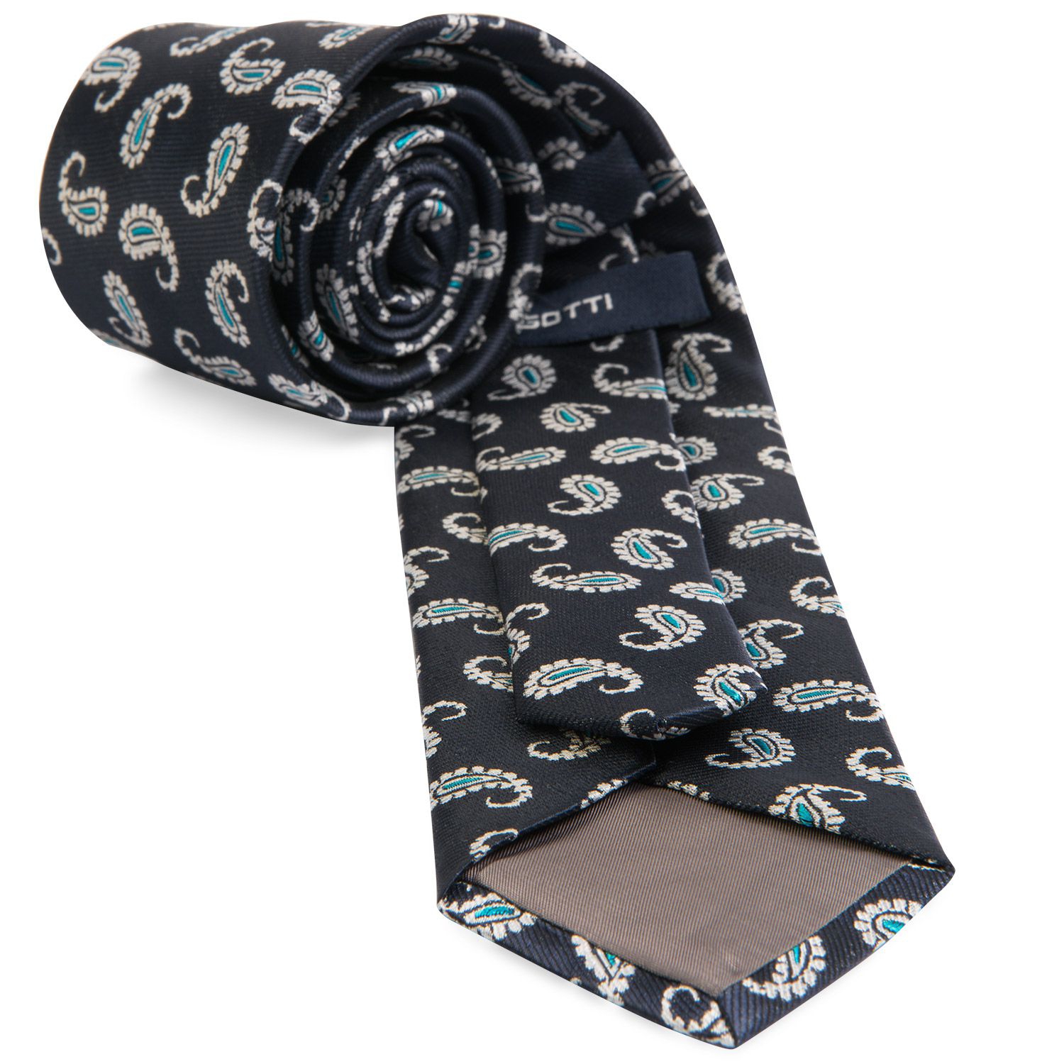 Cravata bleumarin print paisley 3