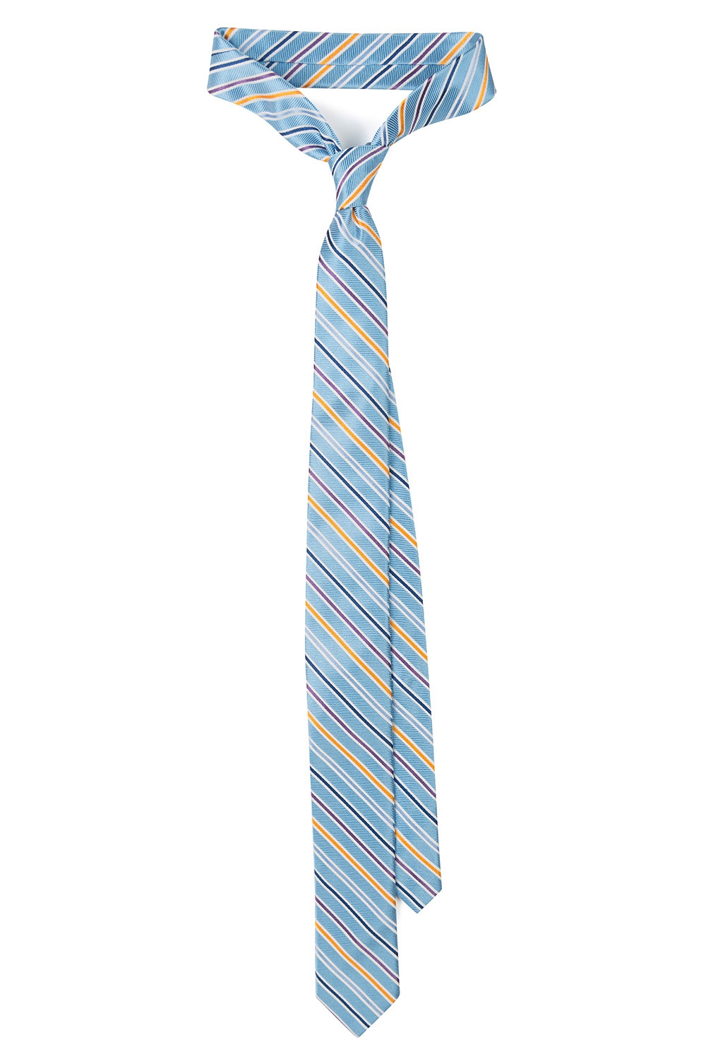 Cravata matase bleu cu dungi 0