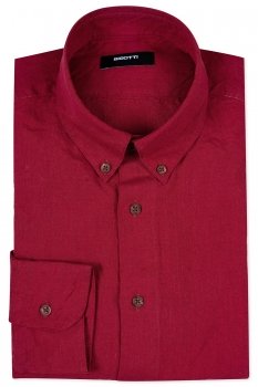 Shaped burgundy plain shirt