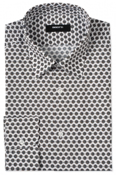 Slim body white floral shirt