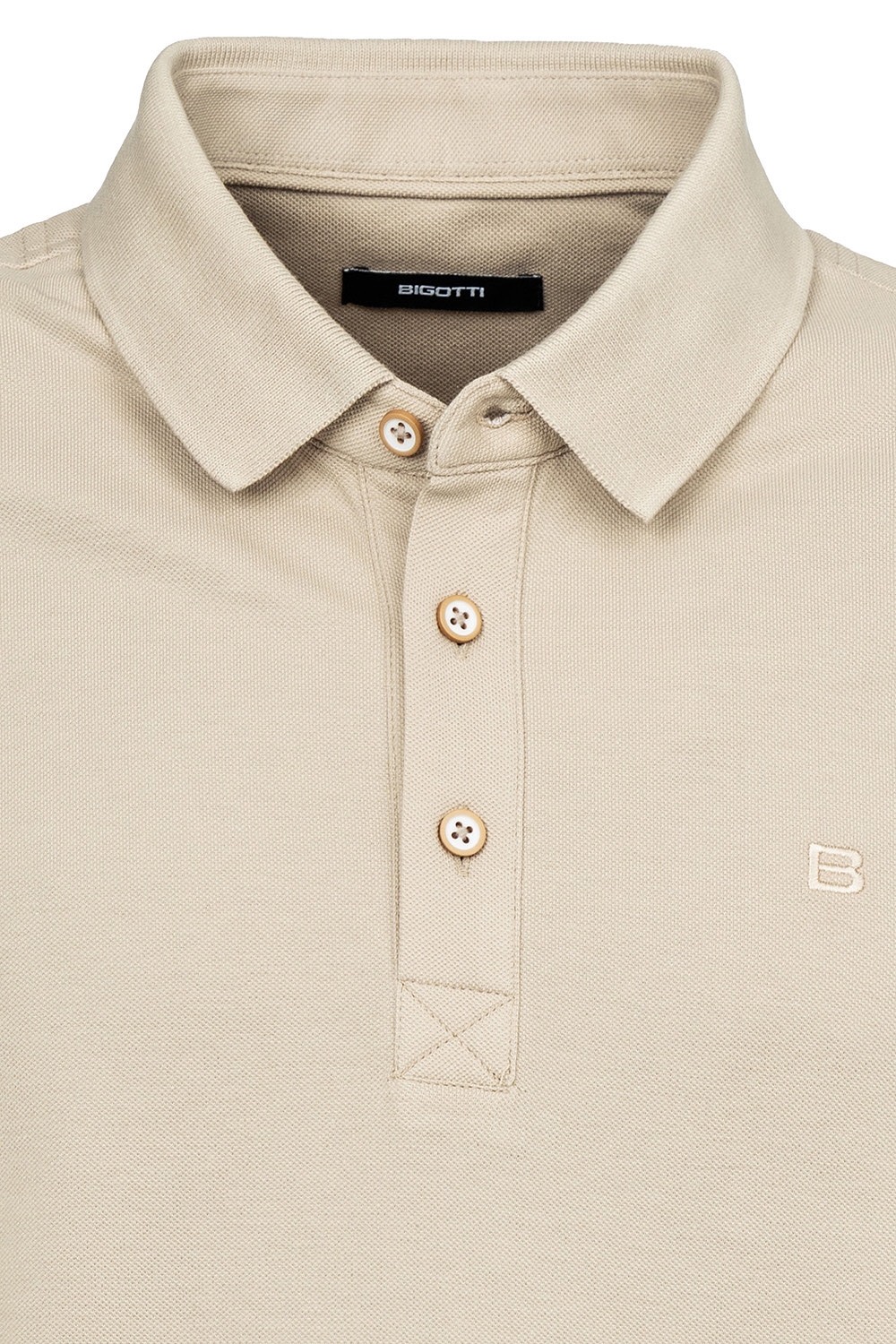 Tricou polo slim bej uni 1