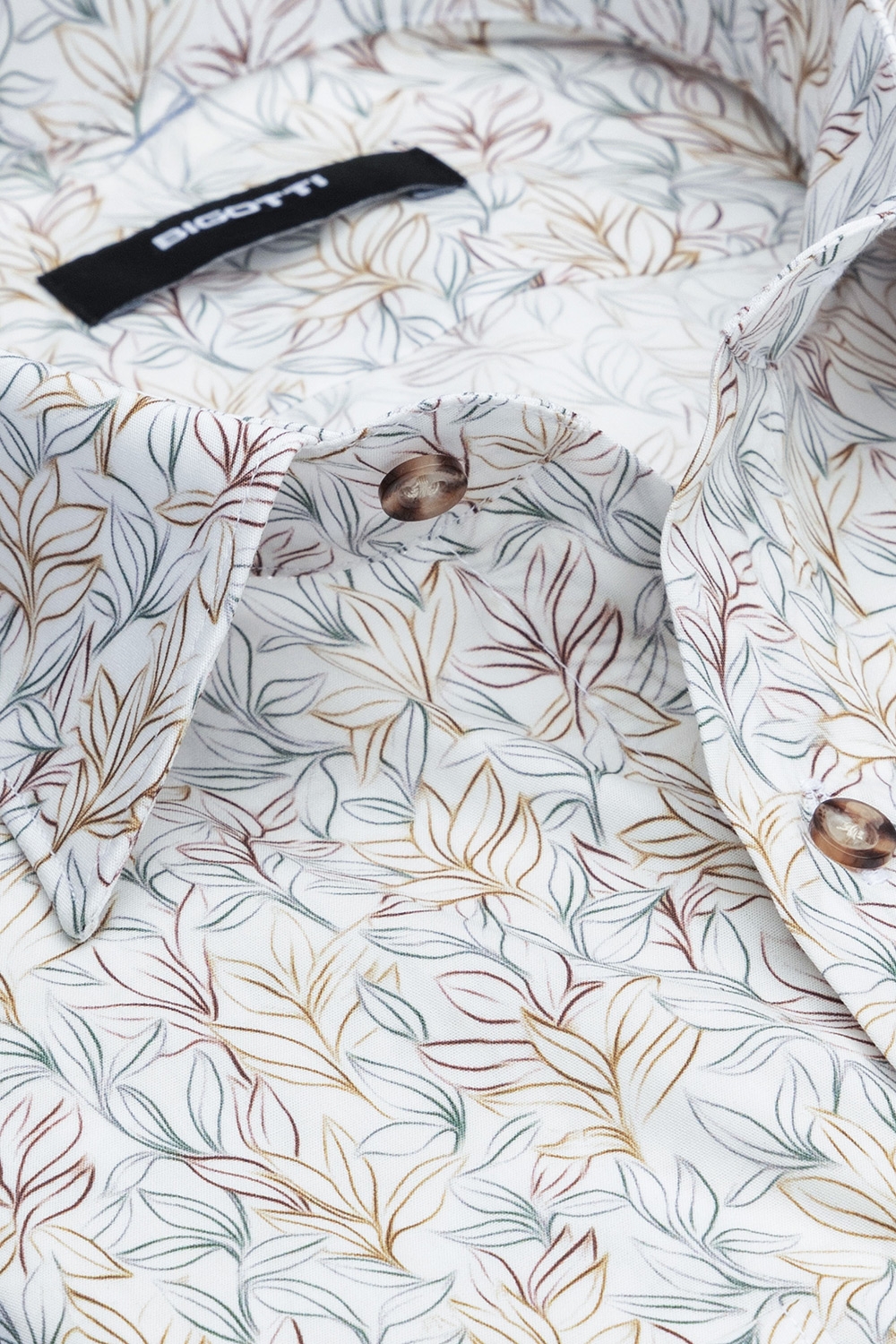 Camasa slim alba print floral 1