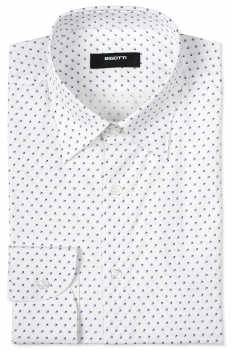 Camasa superslim alba print geometric