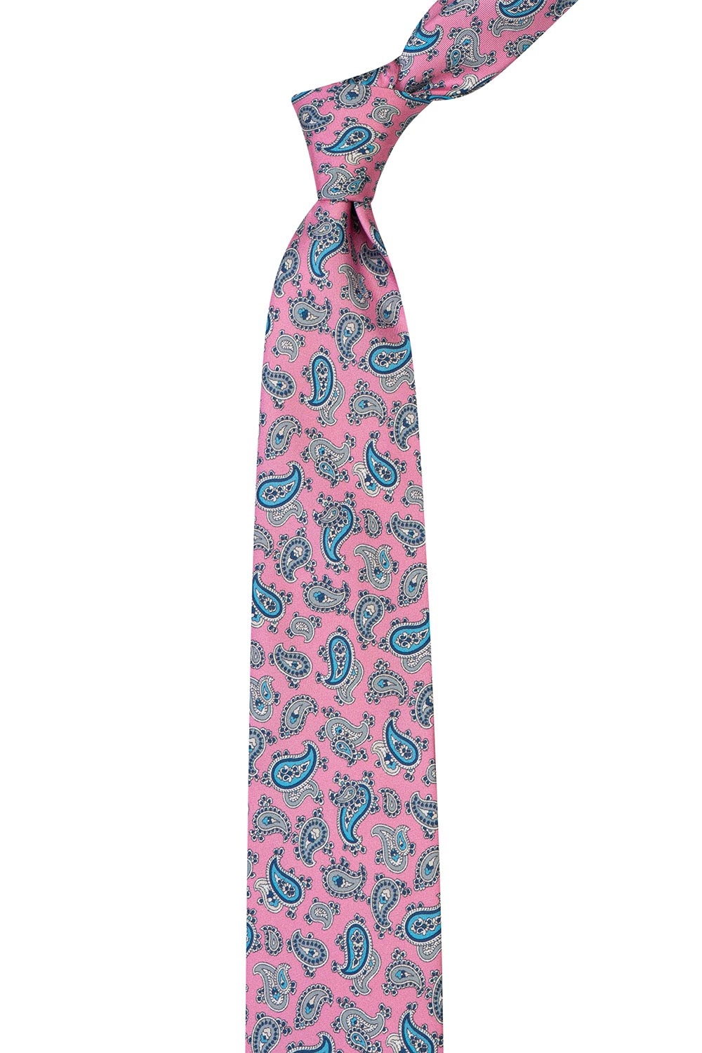Cravata matase imprimata roz print floral 1