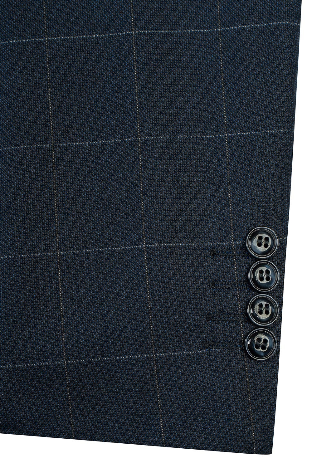 Sacou slim bleumarin in carouri 2