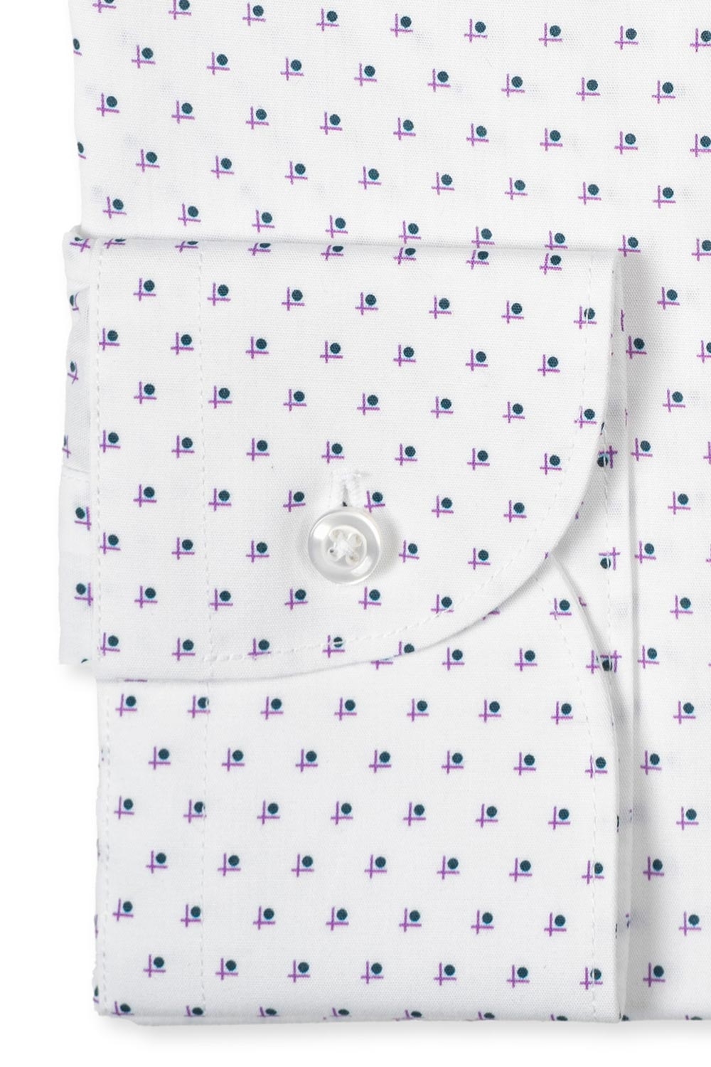 Camasa slim alba print geometric 2