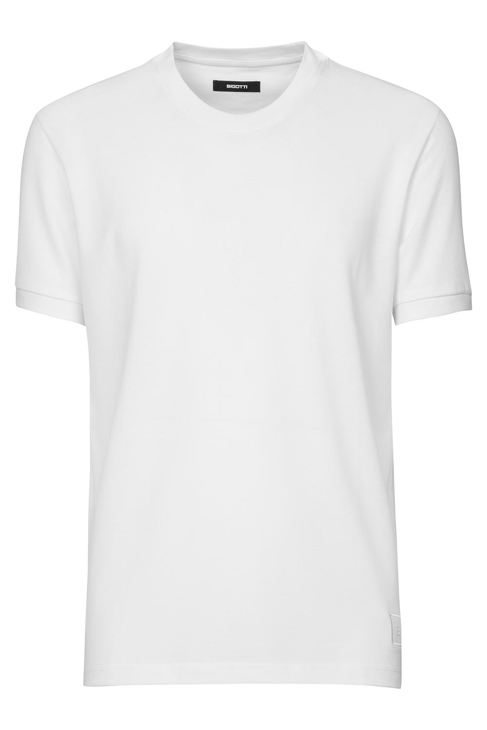 Tricou slim alb guler rotund 0