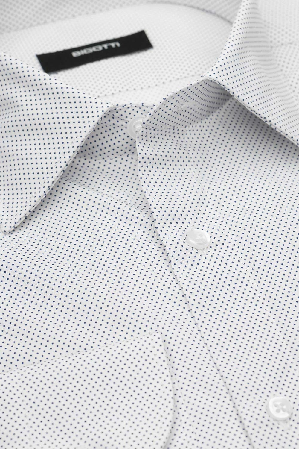 Camasa superslim alba print geometric 1