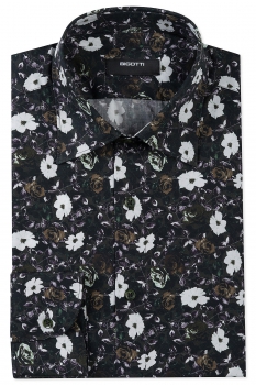 Camasa slim kaki print floral 