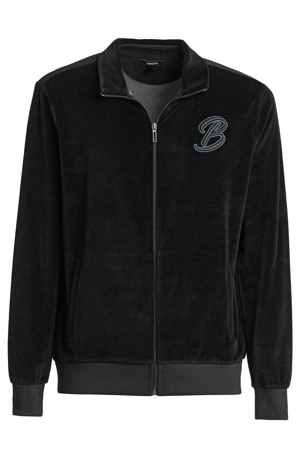 Hanorac slim negru cu fermoar 1
