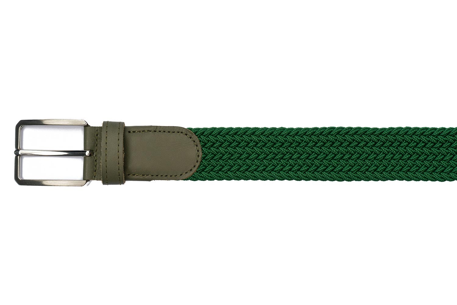 Belt green textil elastic,piele 1