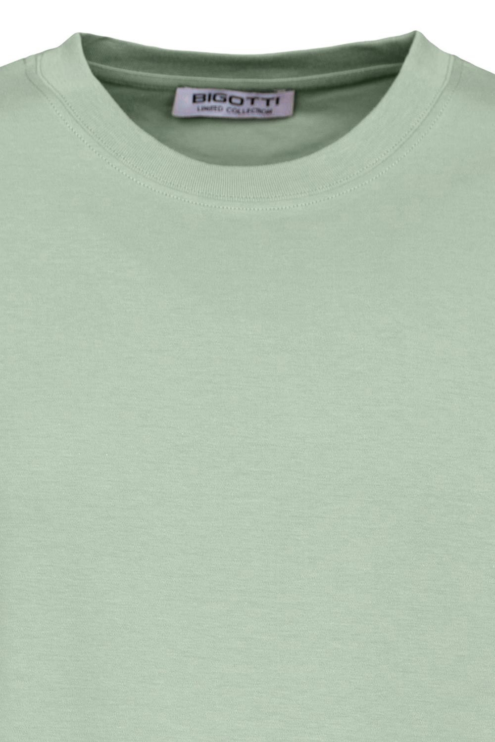 Tricou oversize verde uni guler rotund 2