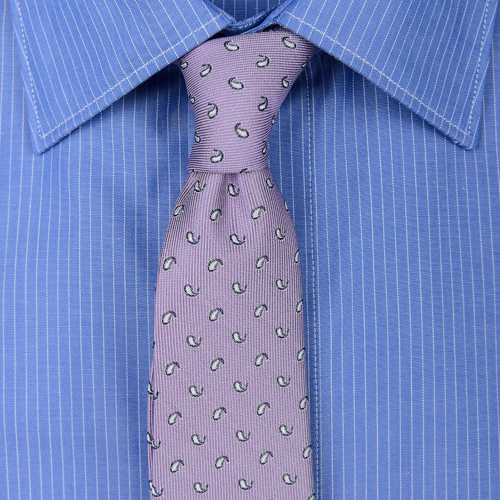 Cravata lila print paisley 0