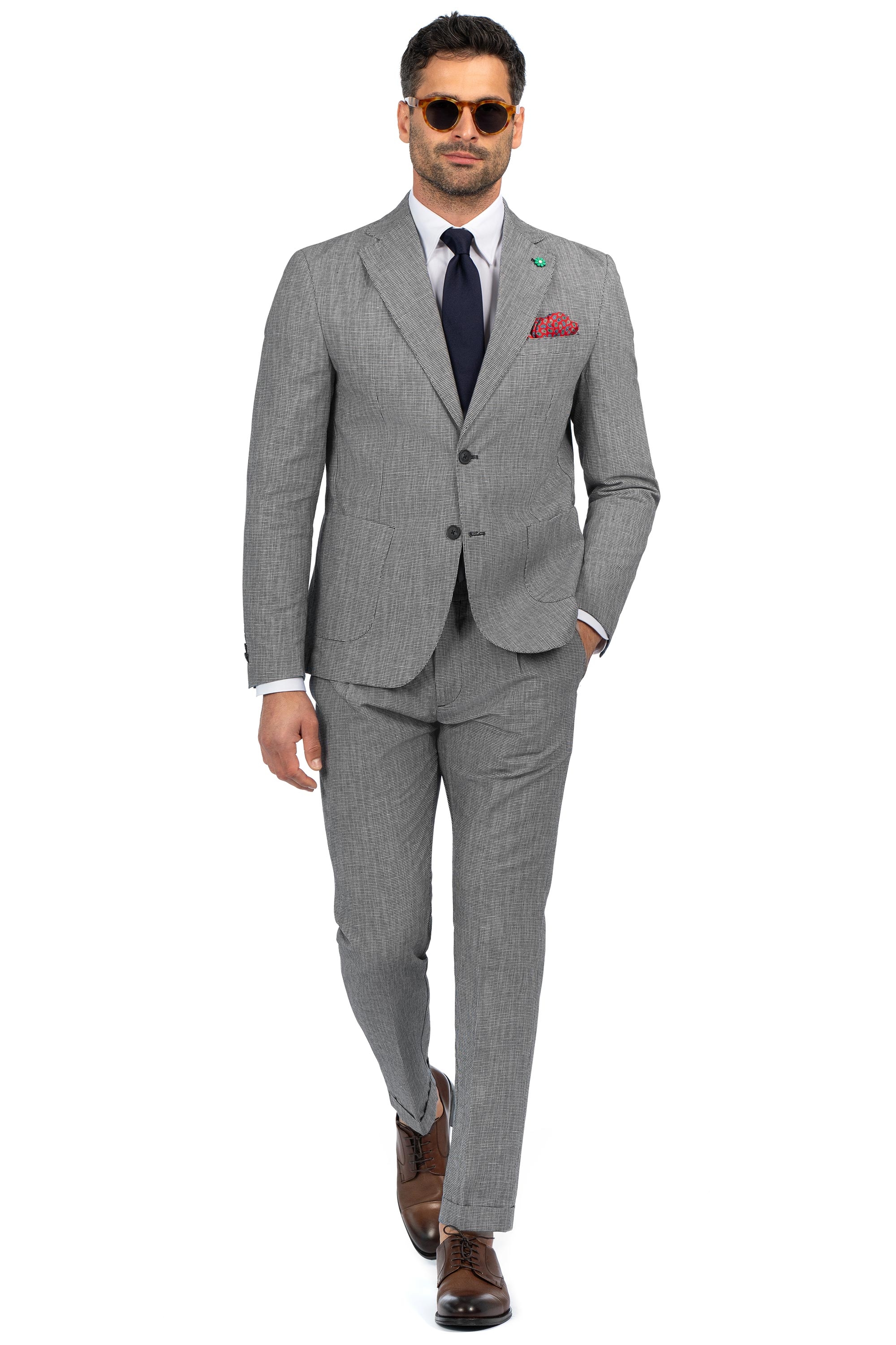 Slim body blue plain suit 0