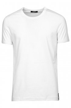 Tricou slim alb guler rotund