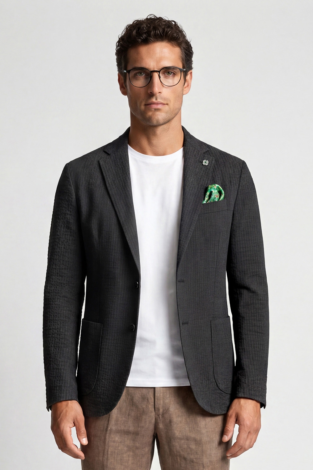 Slim body black plain blazer 0